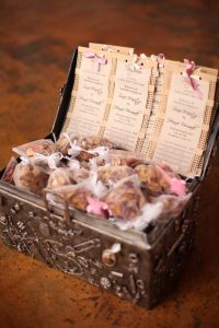 Confetti chest with dried rose petals